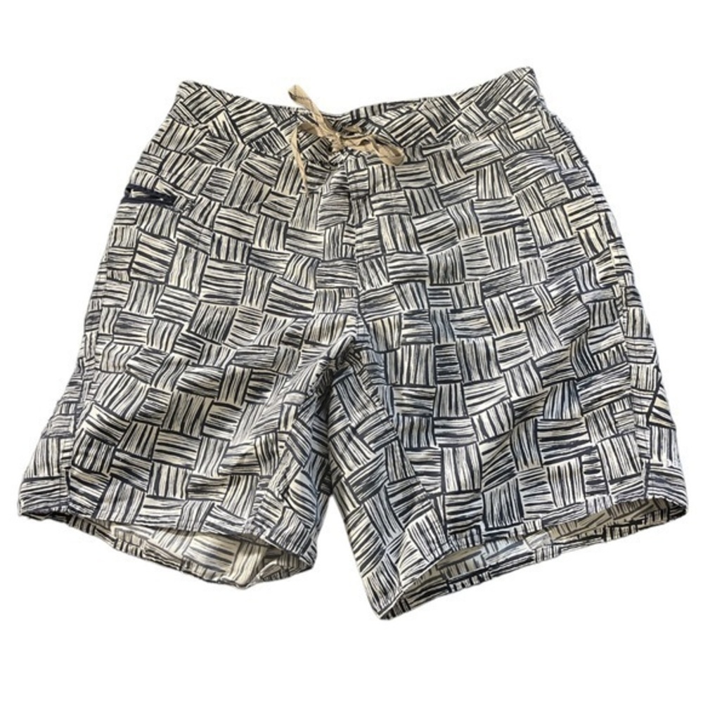 Patagonia Blue/Tan Boarder Surf Swim Shorts Size 32 EUC #2782
